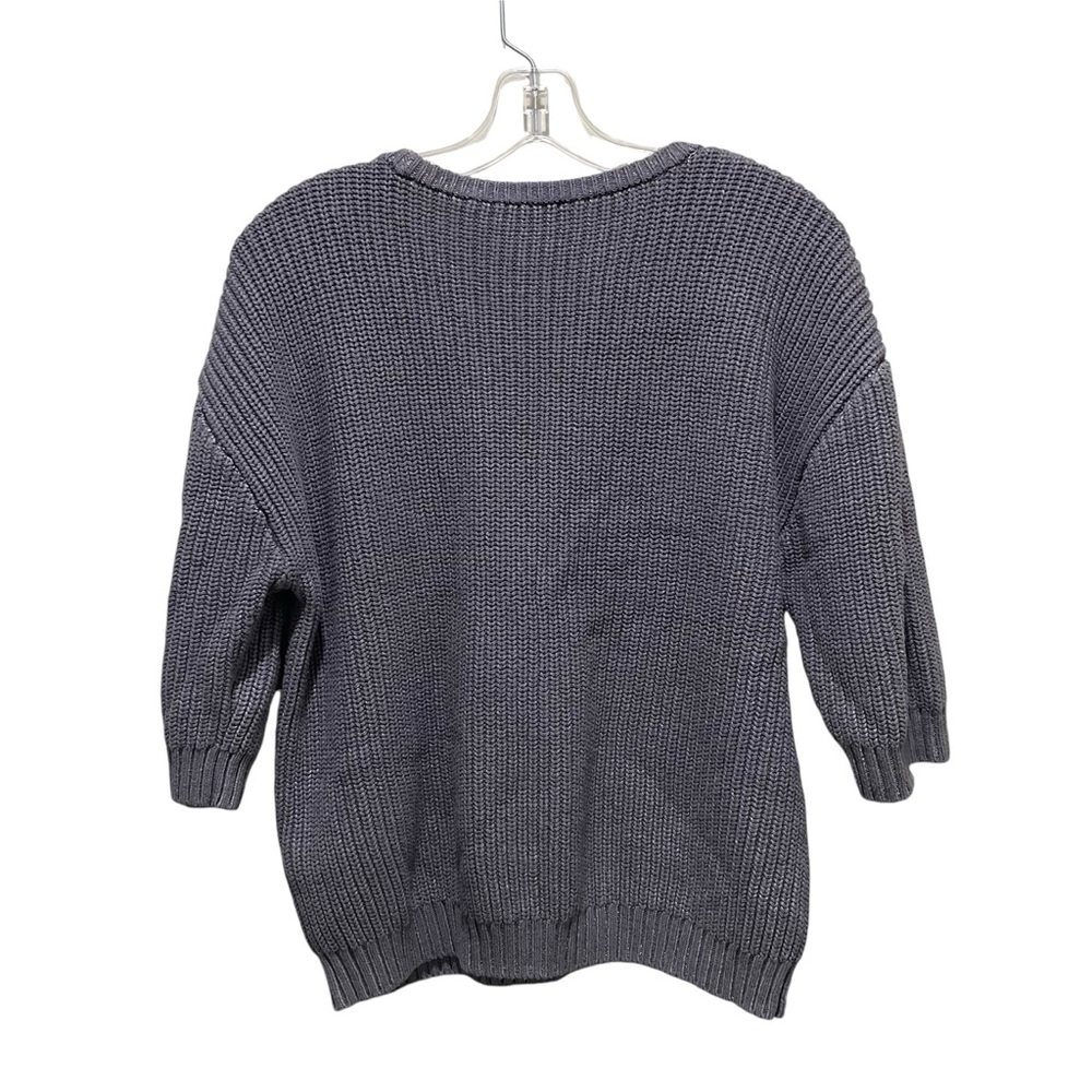 INC International Concepts 3/4 Length Sleeves Chunky Knit Sweater Grey Medium - Picture 3 of 7